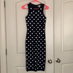 Michael Kors Navy and White Floral Dress XS